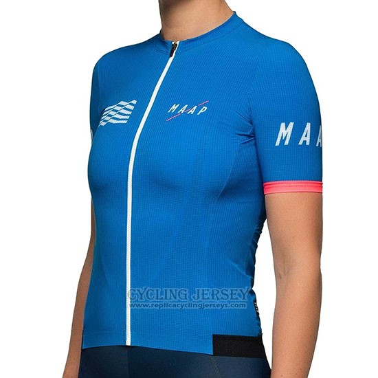 2019 Cycling Jersey Women Maap Blue Short Sleeve and Bib Short