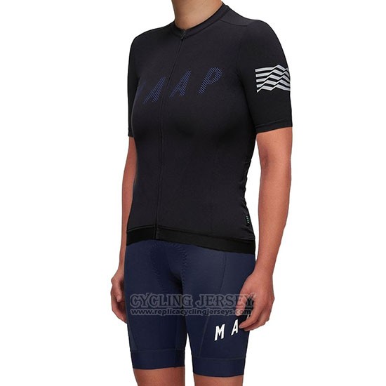 2019 Cycling Jersey Women Maap Escape Black Short Sleeve and Bib Short