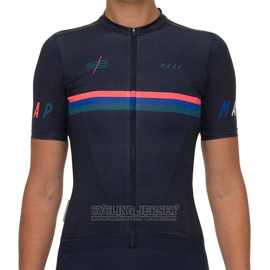 2019 Cycling Jersey Women Maap Nationals Black Short Sleeve and Bib Short