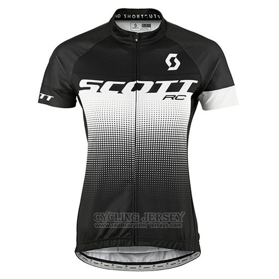 2016 Cycling Jersey Women Scott Black and White Short Sleeve and Bib Short