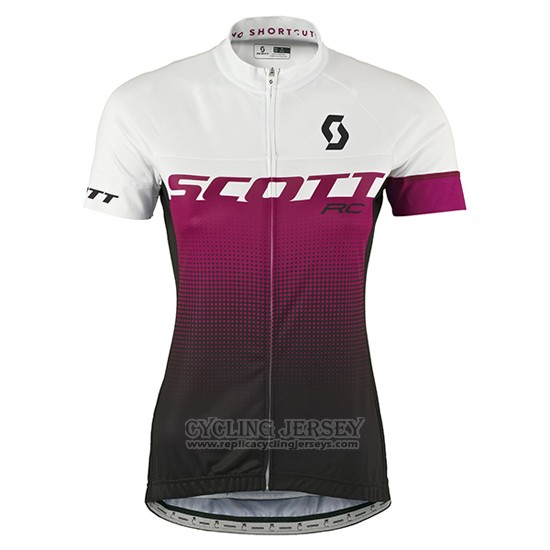 2016 Cycling Jersey Women Scott Red and White Short Sleeve and Bib Short