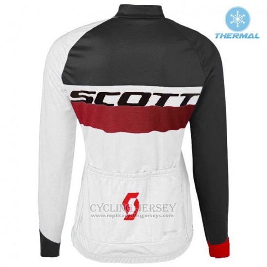 2016 Cycling Jersey Women Scott White and Black Long Sleeve and Bib Tight