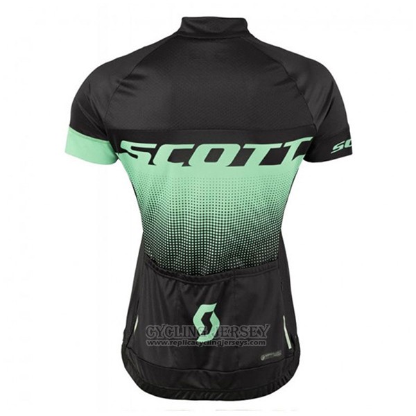 2017 Cycling Jersey Women Scott Black and Green Short Sleeve and Bib Short