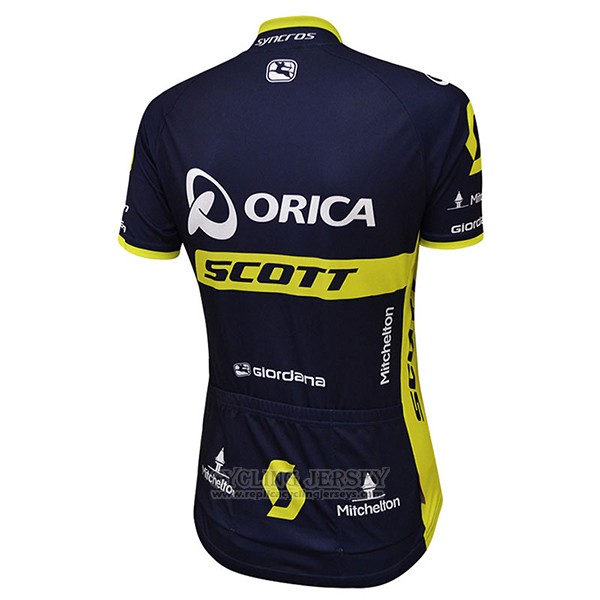 2017 Cycling Jersey Women Scott Black and Yellow Short Sleeve and Bib Short