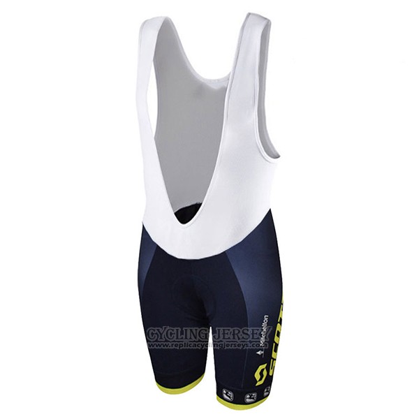 2017 Cycling Jersey Women Scott Black and Yellow Short Sleeve and Bib Short