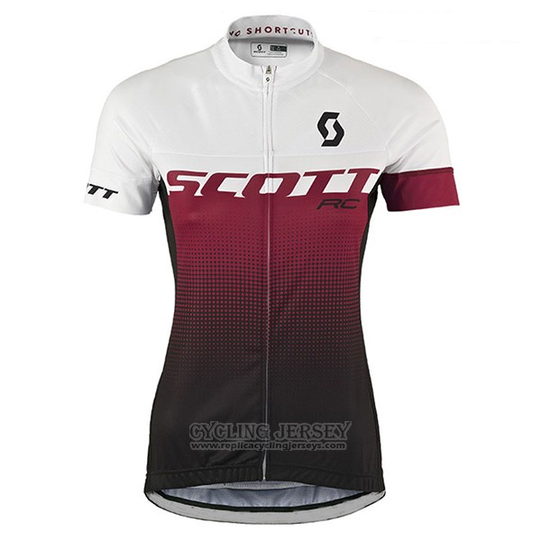 2017 Cycling Jersey Women Scott Fuchsia Short Sleeve and Bib Short