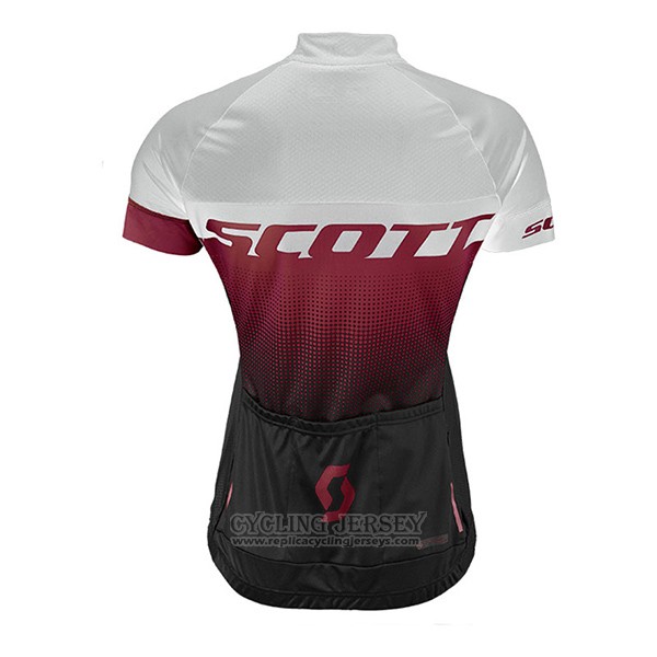 2017 Cycling Jersey Women Scott Fuchsia Short Sleeve and Bib Short