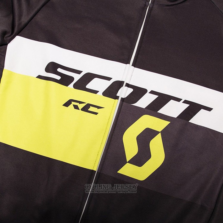 2018 Cycling Jersey Scott Black and White Long Sleeve and Bib Tight