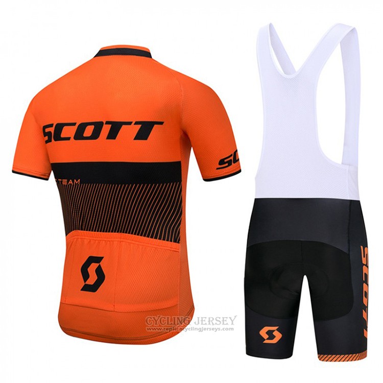 2018 Cycling Jersey Scott Orange and Black Short Sleeve and Bib Short