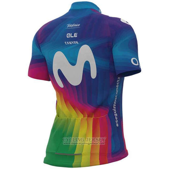 2020 Cycling Jersey Women Movistar Multicolore Short Sleeve And Bib Short