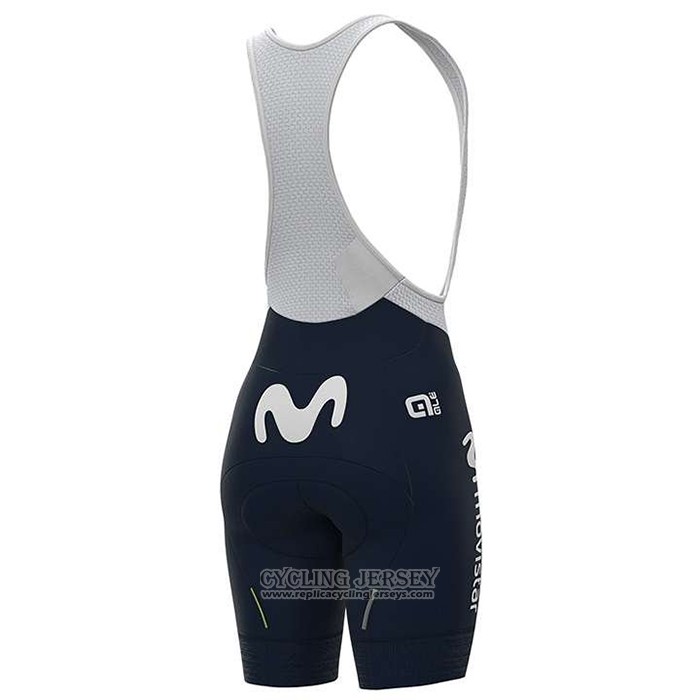 2020 Cycling Jersey Women Movistar White Blue Short Sleeve And Bib Short