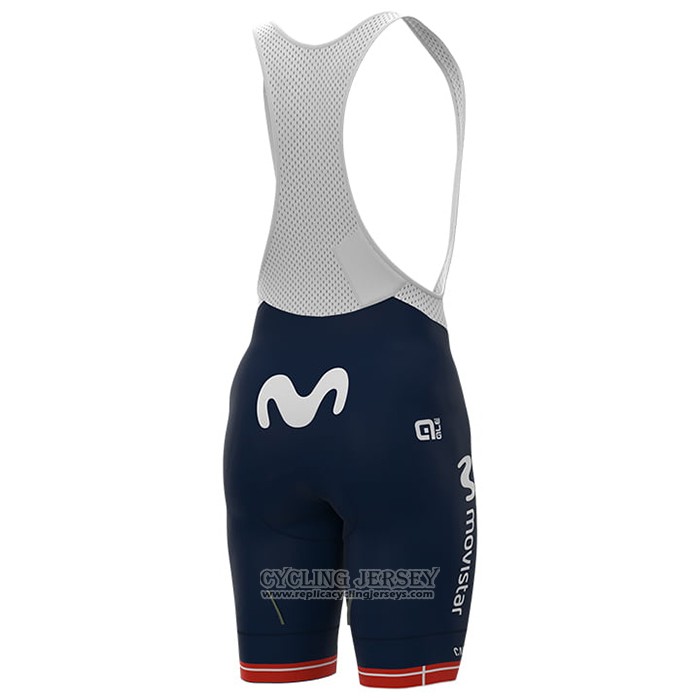2021 Cycling Jersey Women Movistar Champion Denmark Short Sleeve And Bib Short