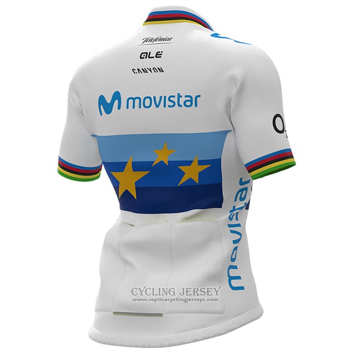 2021 Cycling Jersey Women Movistar Champion Europe Short Sleeve And Bib Short