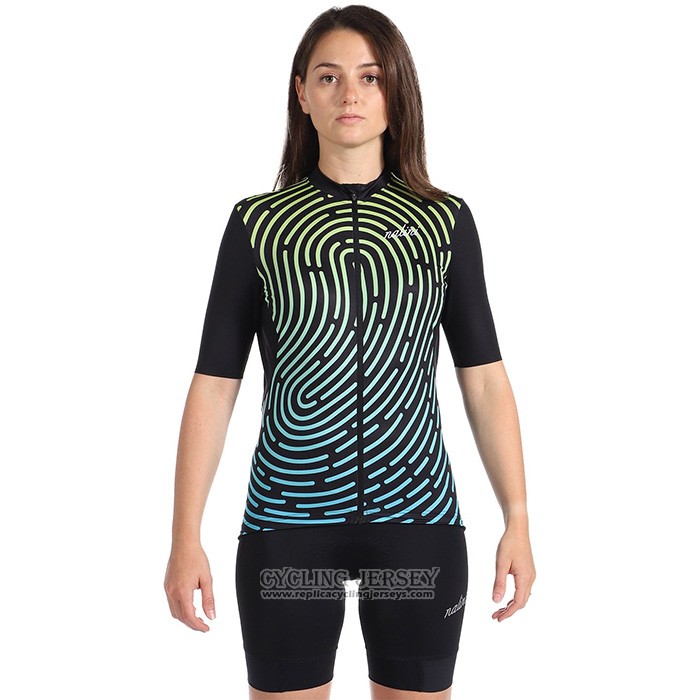 1920 Cycling Jersey Women Nalini Black Short Sleeve And Bib Short