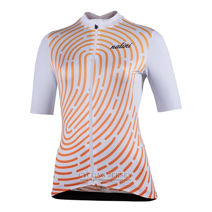 1920 Cycling Jersey Women Nalini White Orange Short Sleeve And Bib Short