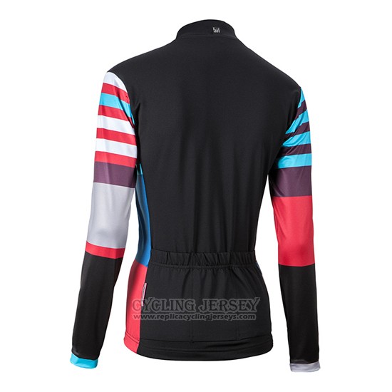 2016 Cycling Jersey Women Nalini Black and Red Long Sleeve and Bib Tight