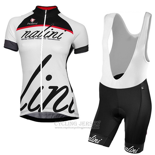 2017 Cycling Jersey Women Nalini Classic White Short Sleeve and Bib Short