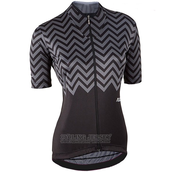 2017 Cycling Jersey Women Nalini Gray and Black Short Sleeve and Bib Short