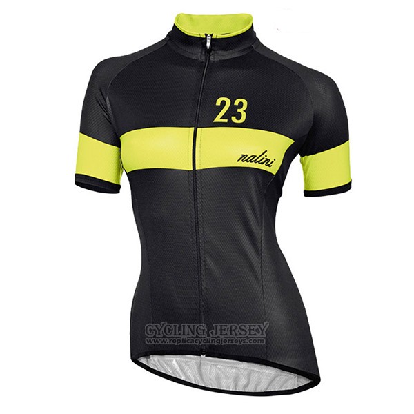 2017 Cycling Jersey Women Nalini Nemina Black Short Sleeve and Bib Short