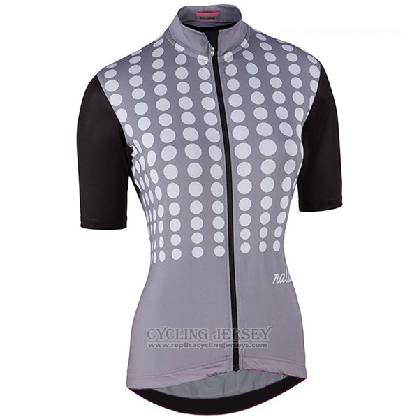 2017 Cycling Jersey Women Nalini Optical Black and Gray Short Sleeve and Bib Short