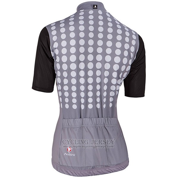 2017 Cycling Jersey Women Nalini Optical Black and Gray Short Sleeve and Bib Short