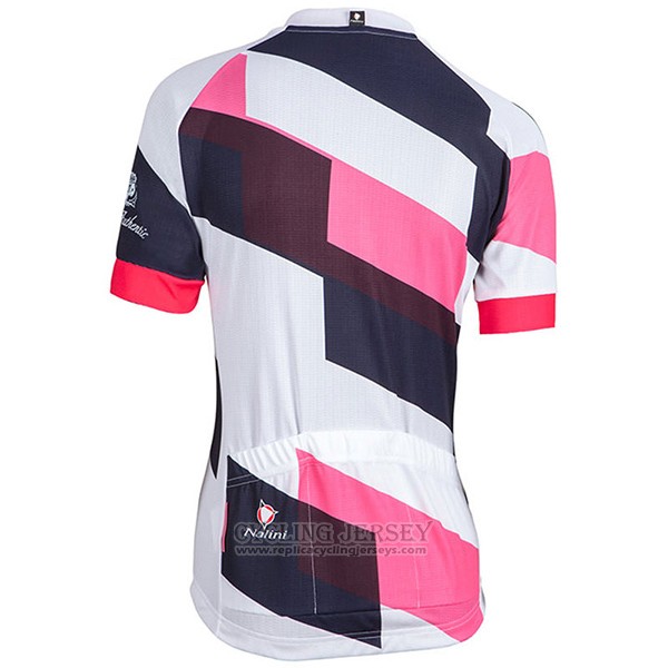 2017 Cycling Jersey Women Nalini Stripe Pink and Black Short Sleeve and Bib Short