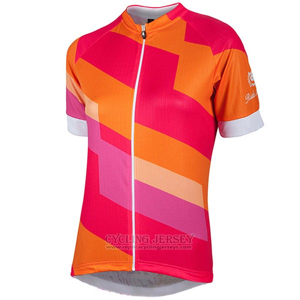 2017 Cycling Jersey Women Nalini Stripe Red and Orange Short Sleeve and Bib Short