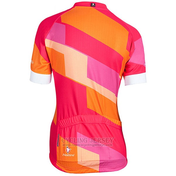 2017 Cycling Jersey Women Nalini Stripe Red and Orange Short Sleeve and Bib Short