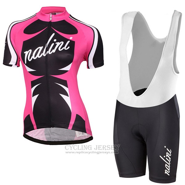 2017 Cycling Jersey Women Nalini Verona Red and Black Short Sleeve and Bib Short