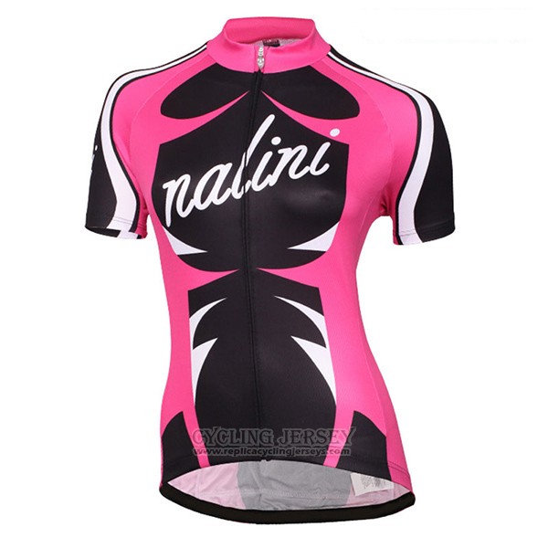 2017 Cycling Jersey Women Nalini Verona Red and Black Short Sleeve and Bib Short