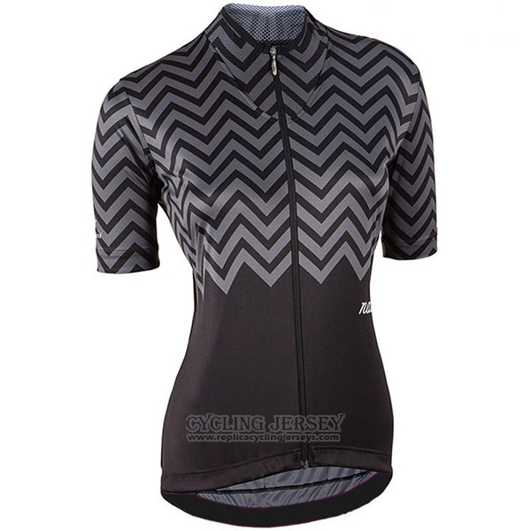 2017 Cycling Jersey Women Nalini Wave Black Short Sleeve and Bib Short