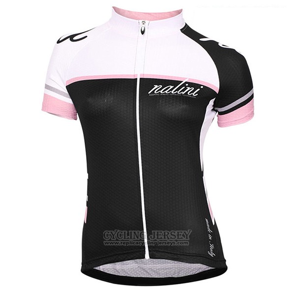 2017 Cycling Jersey Women Nalini White and Black Short Sleeve and Bib Short