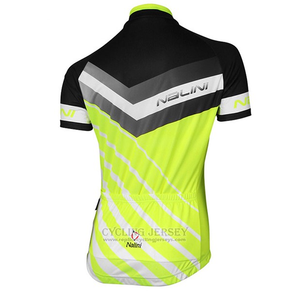 2017 Cycling Jersey Women Nalini Zebrana Green and Black Short Sleeve and Bib Short