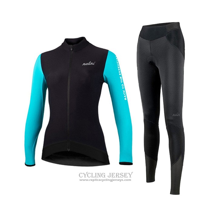 2021 Cycling Jersey Women Nalini Black Long Sleeve And Bib Tight QXF21-0031