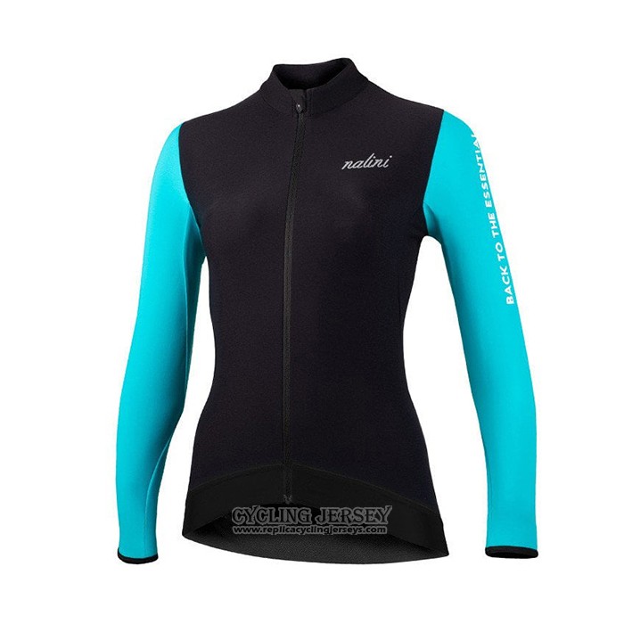 2021 Cycling Jersey Women Nalini Black Long Sleeve And Bib Tight QXF21-0031