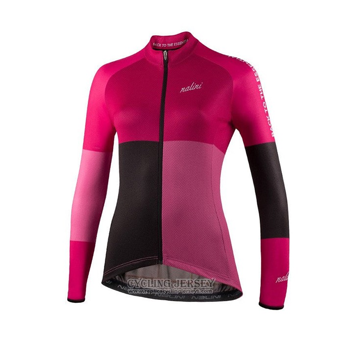 2021 Cycling Jersey Women Nalini Pink Purple Long Sleeve And Bib Tight QXF21-0033