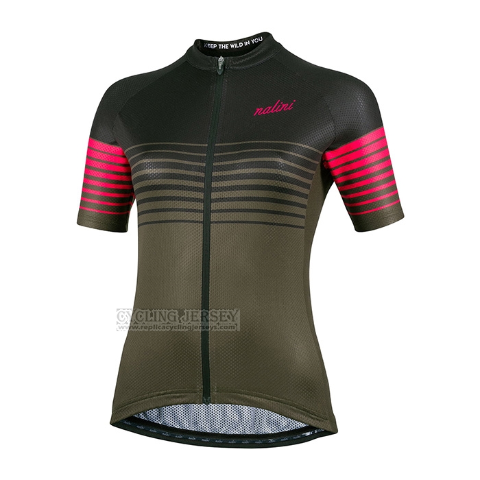 2022 Cycling Jersey Women Nalini Green Black Short Sleeve and Bib Short