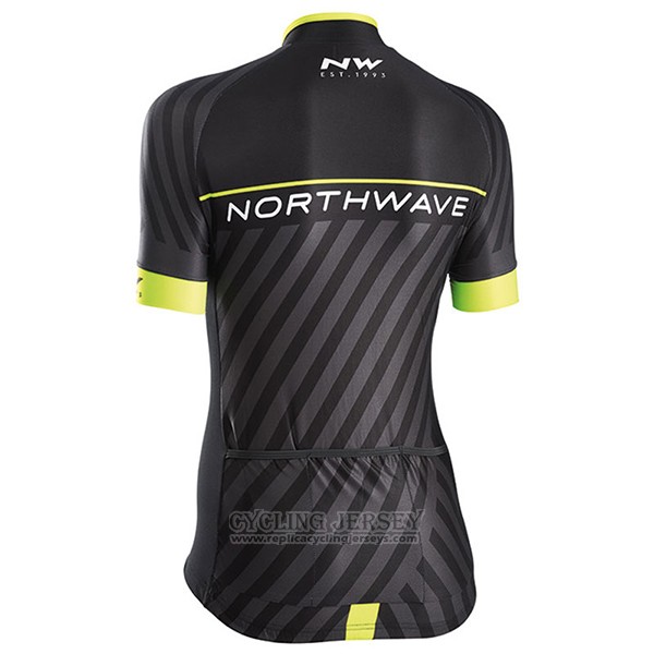 2017 Cycling Jersey Women Northwave Black and Yellow Short Sleeve and Bib Short
