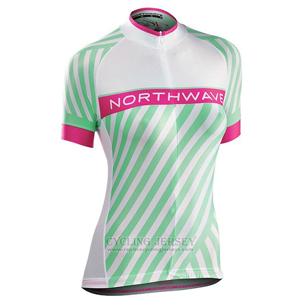 2017 Cycling Jersey Women Northwave Green and Pink Short Sleeve and Bib Short