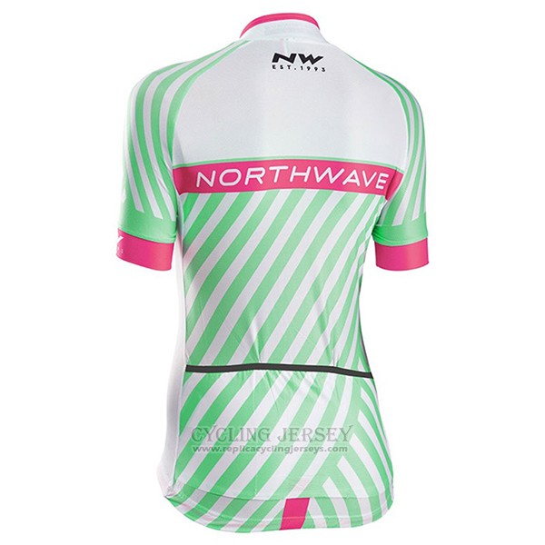 2017 Cycling Jersey Women Northwave Green and Pink Short Sleeve and Bib Short