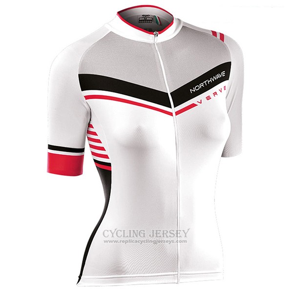 2017 Cycling Jersey Women Northwave White Short Sleeve and Bib Short