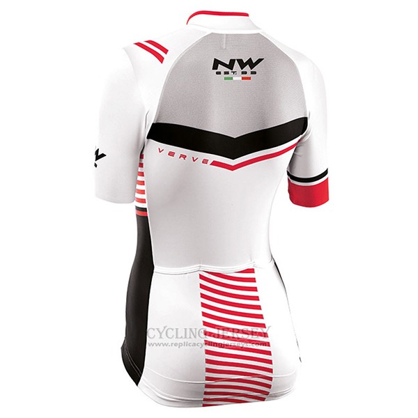 2017 Cycling Jersey Women Northwave White Short Sleeve and Bib Short