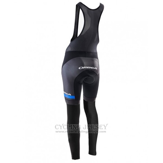 2016 Cycling Jersey Women Orbea Blue and Black Long Sleeve and Bib Tight