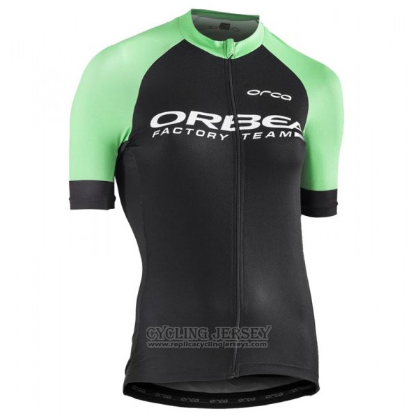 2017 Cycling Jersey Women Orbea Black and Green Short Sleeve and Bib Short