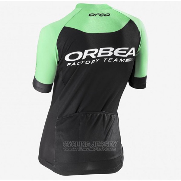 2017 Cycling Jersey Women Orbea Black and Green Short Sleeve and Bib Short