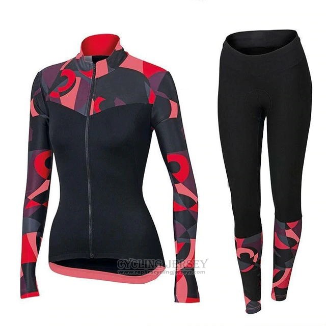 2018 Cycling Jersey Women Orbea Red and Black Short Sleeve and Bib Short