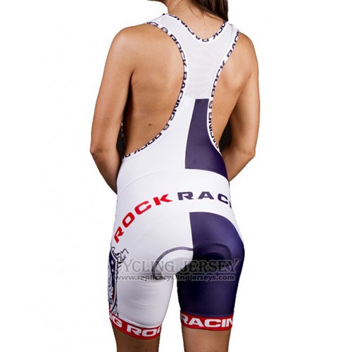 2016 Cycling Jersey Rock Racing White and Blue Short Sleeve and Bib Short