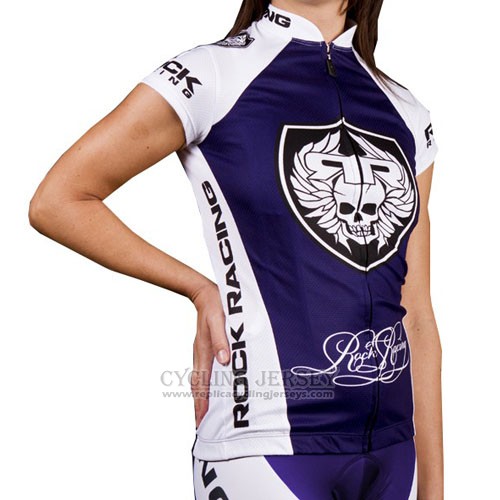 2016 Cycling Jersey Women Racing White and Blue Short Sleeve and Bib Short