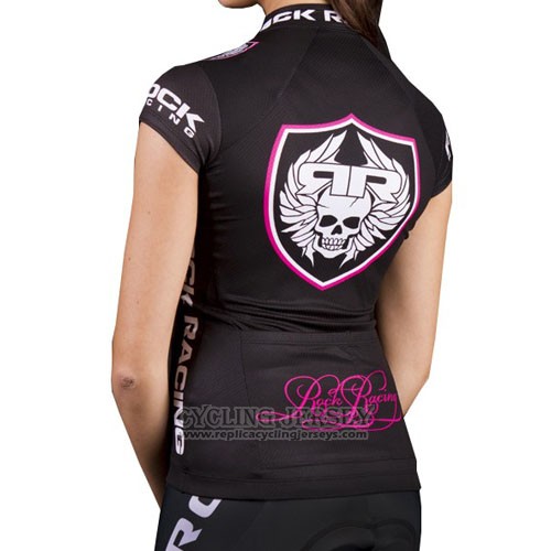2016 Cycling Jersey Women Rock Racing Marron Short Sleeve and Bib Short