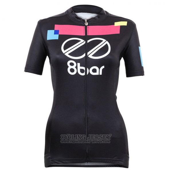 2017 Cycling Jersey Women Equipo 8bar Black Short Sleeve and Bib Short